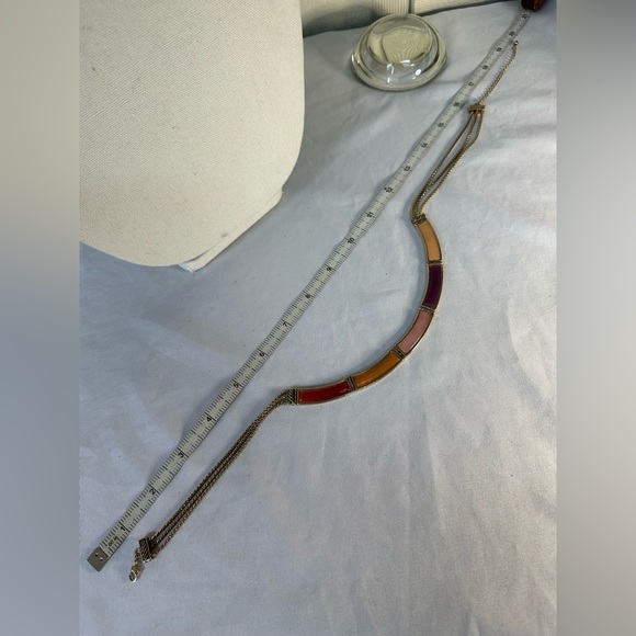 Minimalist colorful bar link necklace - Picture 6 of 7